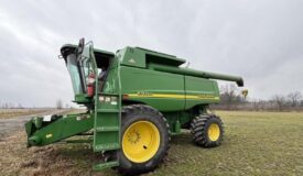 JD Combine, 1992 Ford truck, MF Tractor in IN